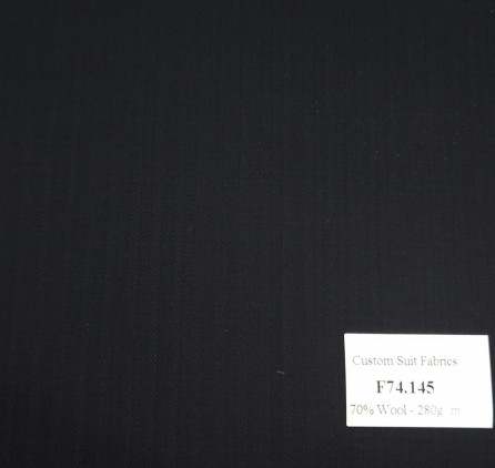 F74.145 Kevinlli V6 - Vải Suit 70% Wool - Xanh đen sọc ẩn
